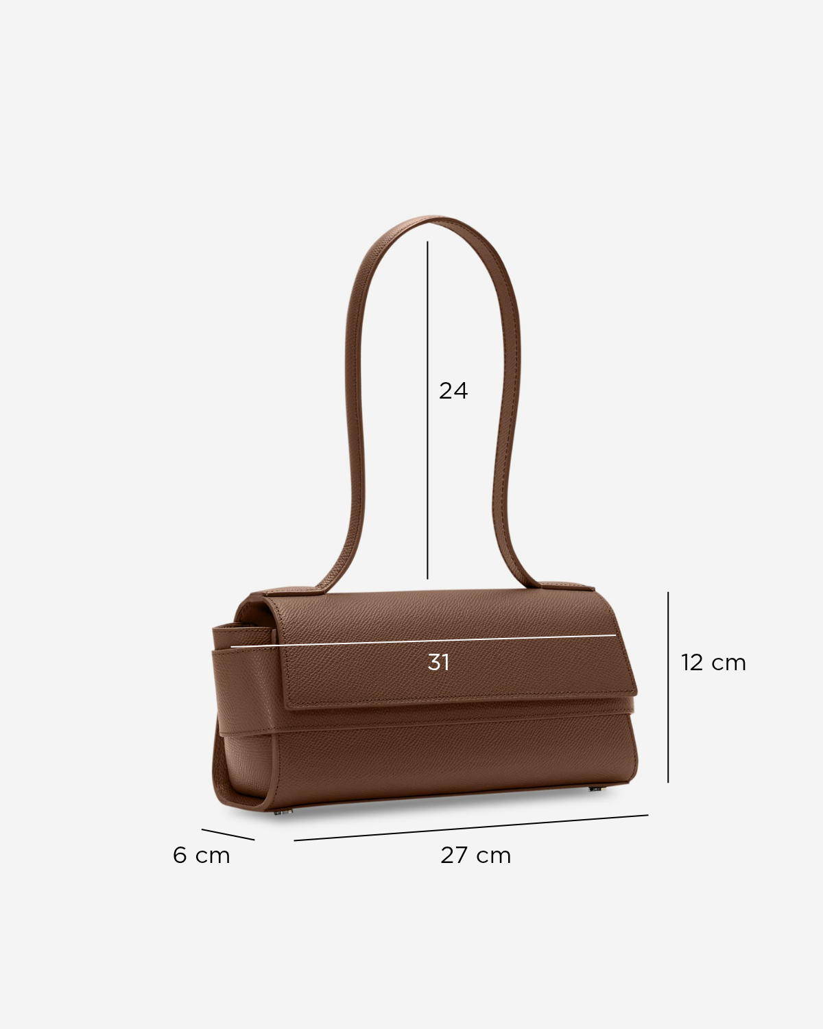 กระเป๋าถือกระเป๋าคล้องไหล่หนังแท้ VERA Margo Echo สี Mocha Mousse